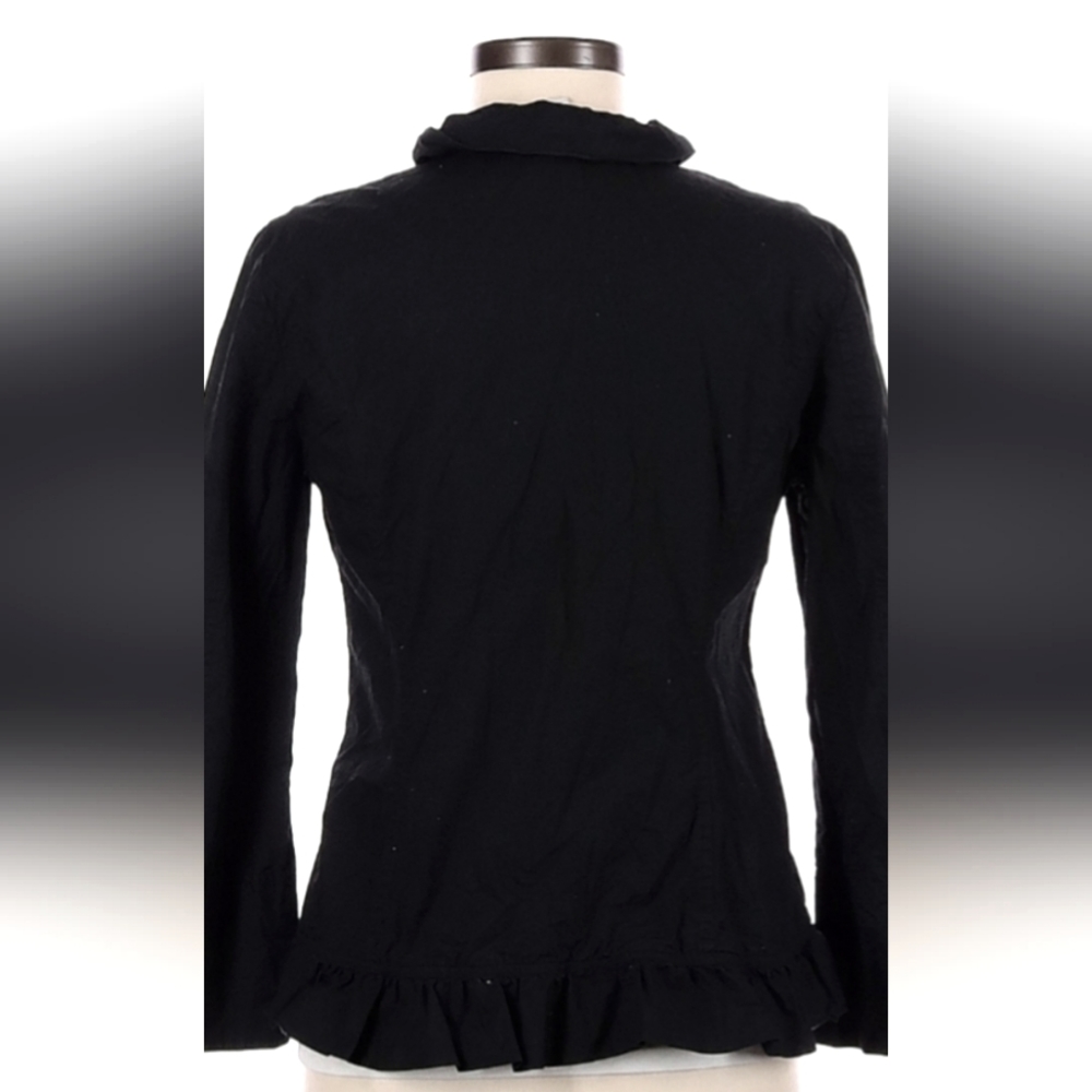 Jones New York Signature Button Down Stretch Jacket Size 10P Black 3/4 sleeve